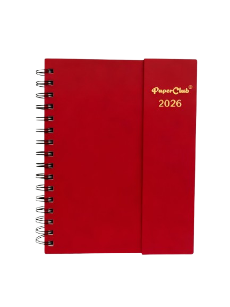 PaperClub PU Executive Diary 2026 A5 53197 | SUNDAY Full Page | Page A day Format-Monday to Sunday Full Page For Working | PU Executive Dairy 2026 with Tri fold magnetic closure with wiro binding