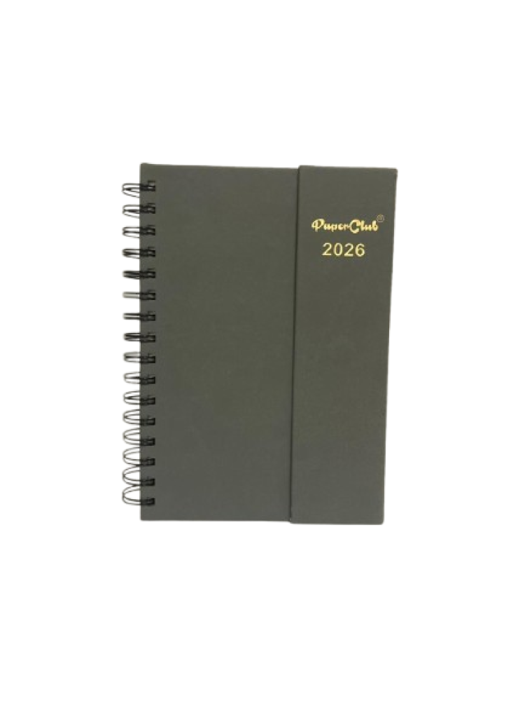 PaperClub PU Executive Diary 2026 A5 53197 | SUNDAY Full Page | Page A day Format-Monday to Sunday Full Page For Working | PU Executive Dairy 2026 with Tri fold magnetic closure with wiro binding