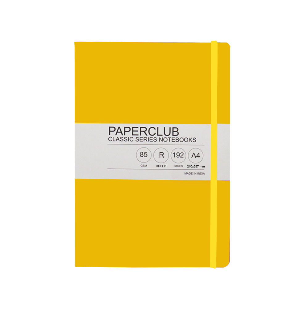 PaperClub Classic Series Notebook, A4-53303 | Ruled | Assorted Color, Board Cover, Natural White Paper, Fashionable Design
