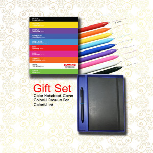 PaperClub Gift with Colorful Notebook , Color Pen and Write with Same Color Ink- 533342